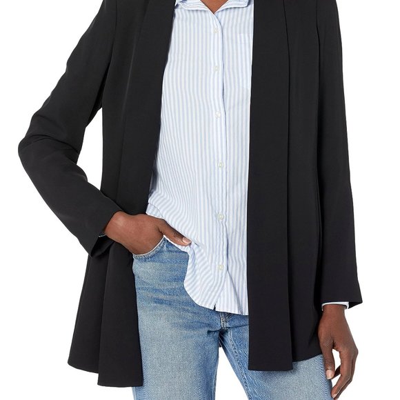 Calvin Klein Soft Suiting Stretch Open-Front Blazer Jacket, Black, Size S - Picture 4 of 7